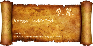 Varga Medárd névjegykártya