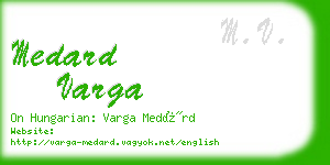 medard varga business card